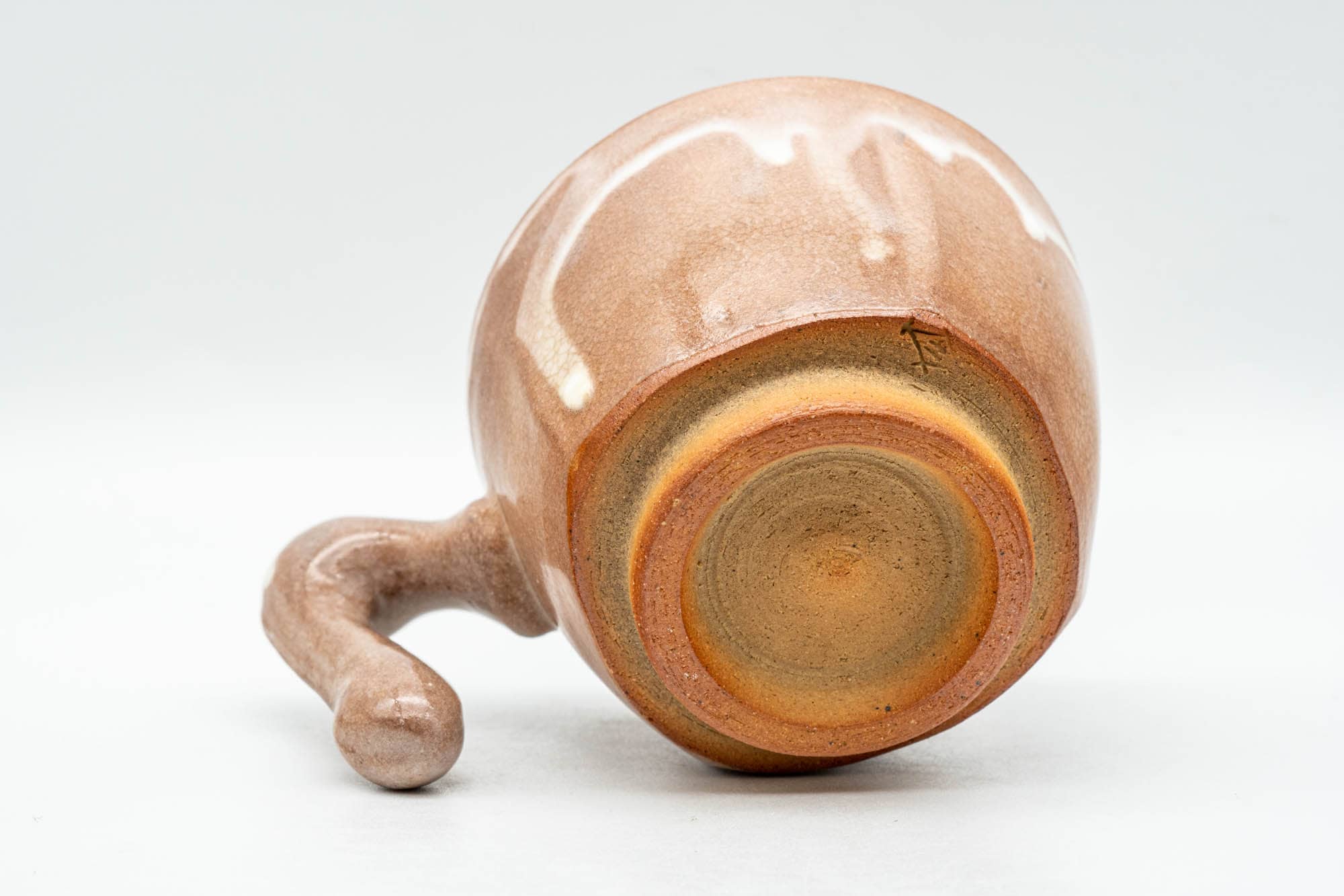 Japanese Teacup - Beige White Drip-Glazed Hagi-yaki Ushirode Yunomi - 110ml