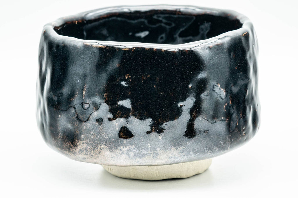 Japanese Matcha Bowl - Jet Black Glazed Wabi-Sabi Chawan - 300ml