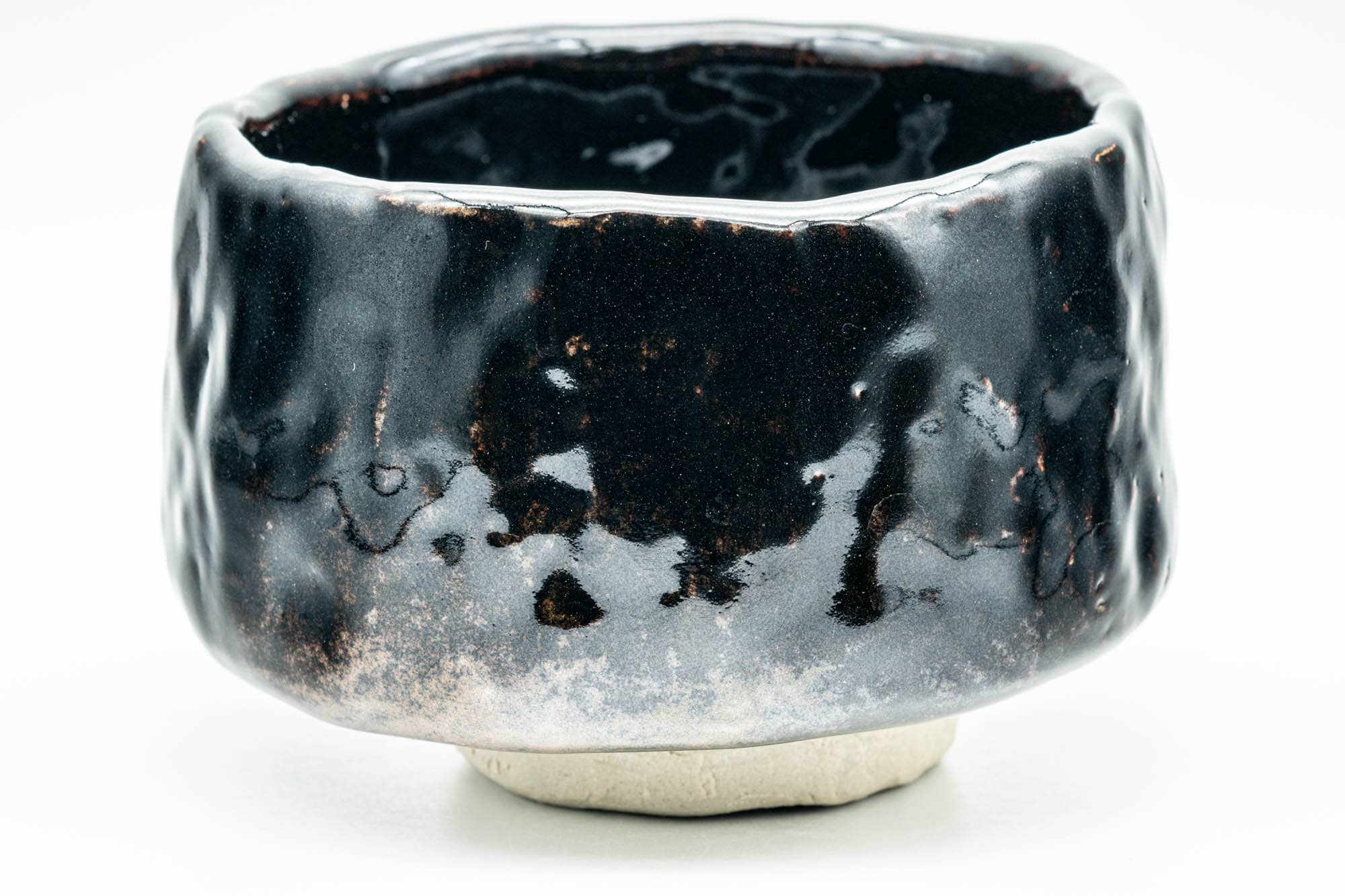 Japanese Matcha Bowl - Jet Black Glazed Wabi-Sabi Chawan - 300ml