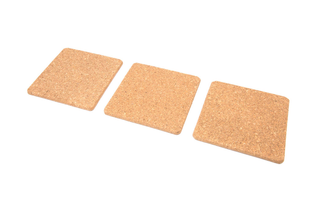 7" x 7" Square Cork Trivets -  Set of 3