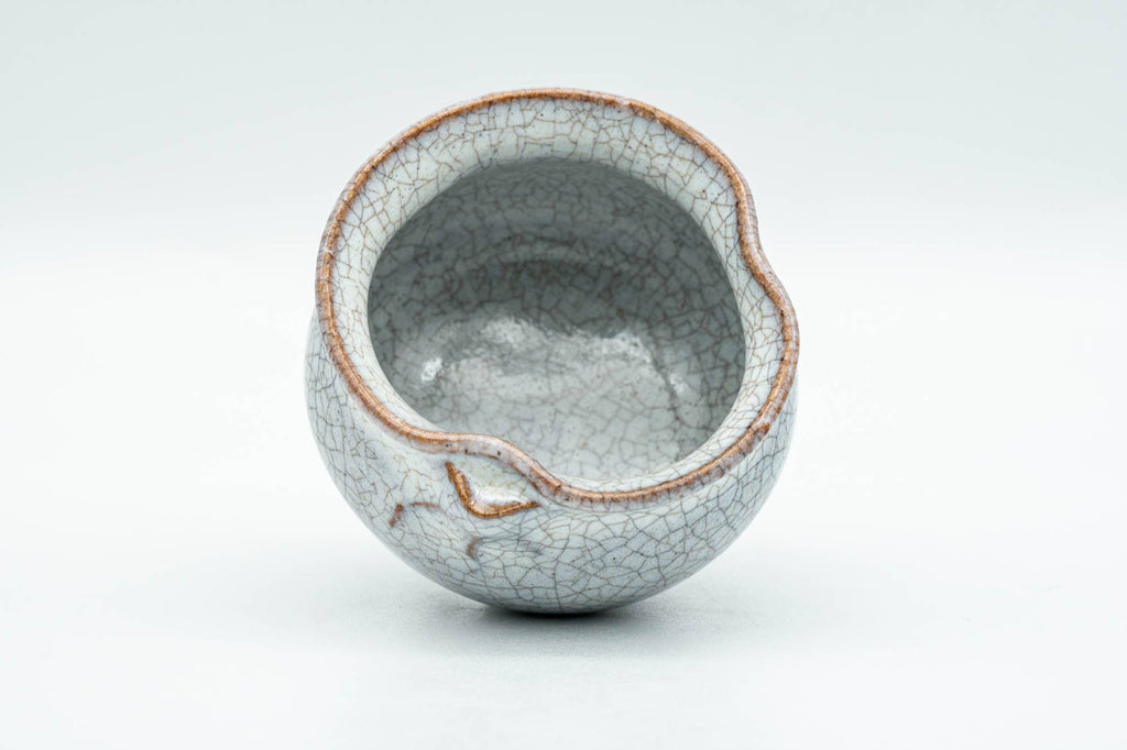 Japanese Teacup - Milky White Glazed Abstract Guinomi - 50ml