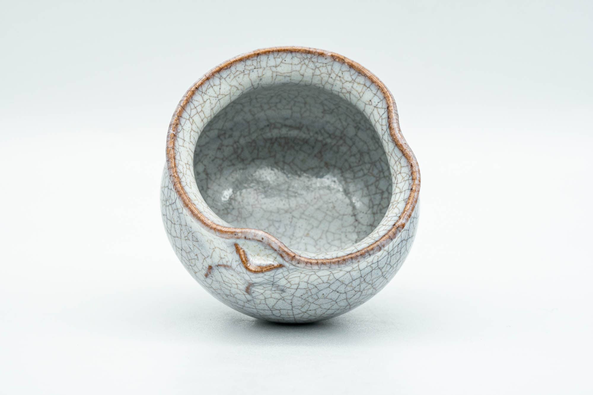 Japanese Teacup - Milky White Glazed Abstract Guinomi - 50ml