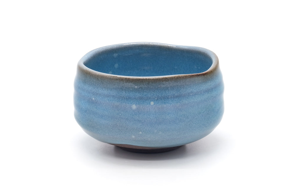 Japanese Matcha Bowl - Sky Blue Undulating Chawan - 500ml