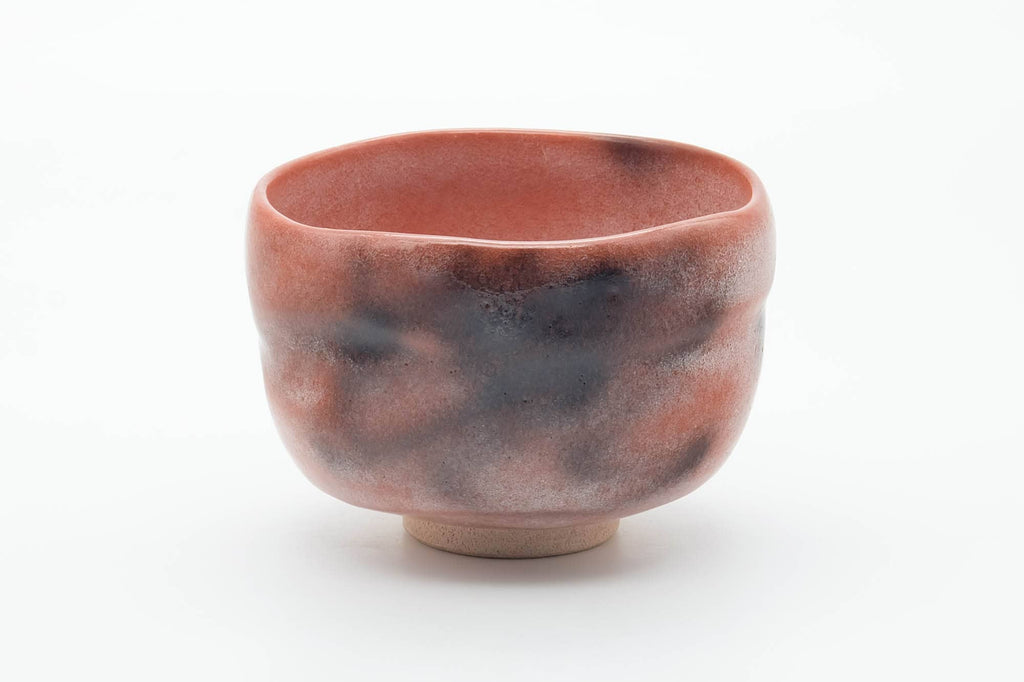 Japanese Matcha Bowl - Red Black Glazed Aka-raku Chawan - 500ml