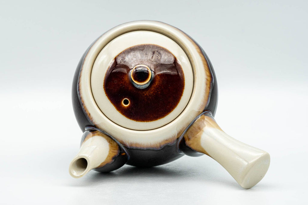 Japanese Kyusu - Brown Yellow Drip-Glazed Debeso Teapot - 275ml