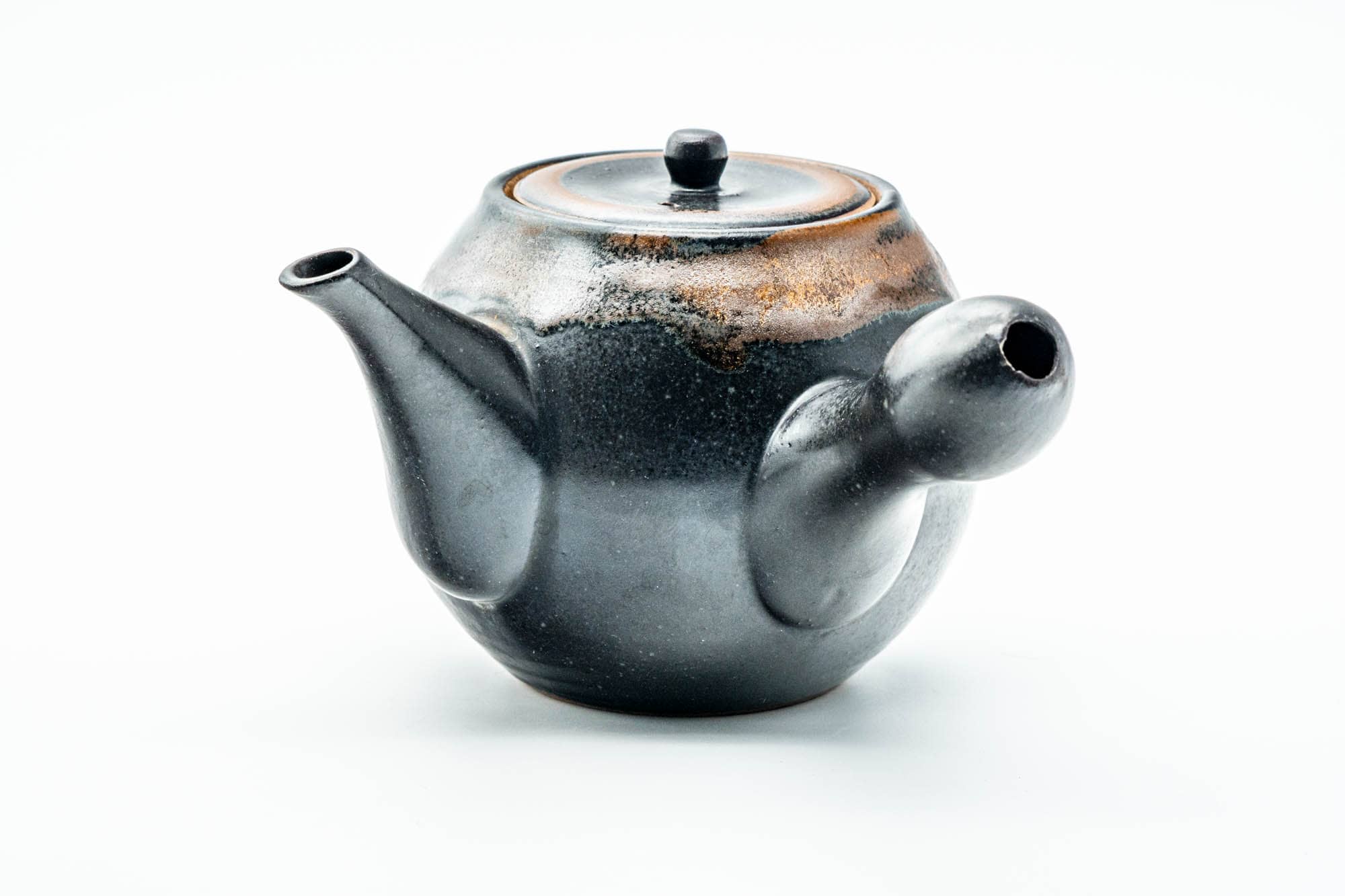 Japanese Kyusu - Matte Black Drip-Glazed Ceramic Filter Teapot - 360ml