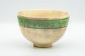 Japanese Matcha Bowl - Camel Green Palm Trees Kyo-yaki Chawan - 350ml