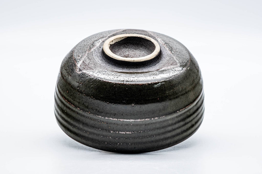 Japanese Matcha Bowl - Dark Green Spiraling Wabi-Sabi Chawan - 300ml