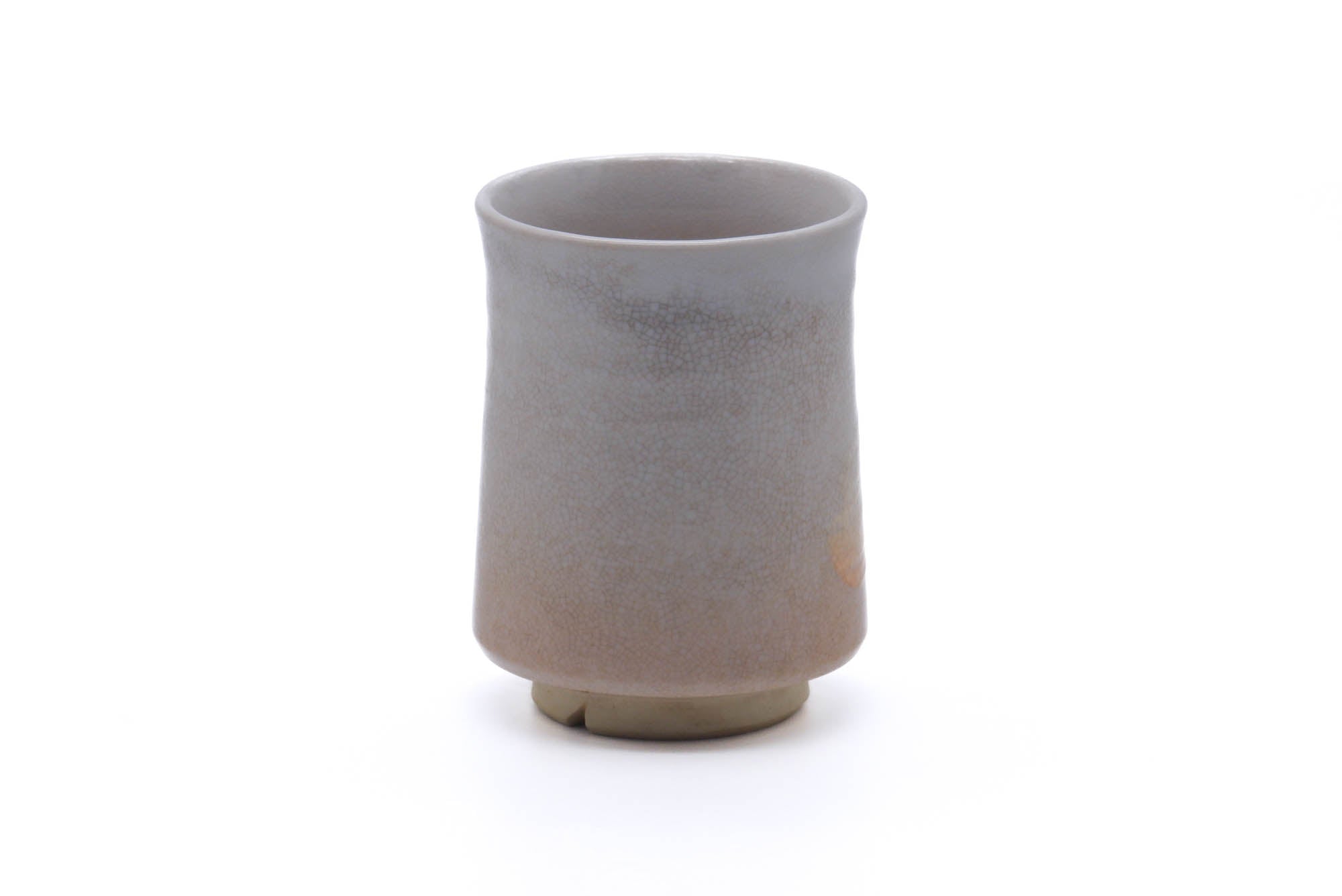Japanese Teacup - Beige White Weathered Hagi-yaki Yunomi - 160ml