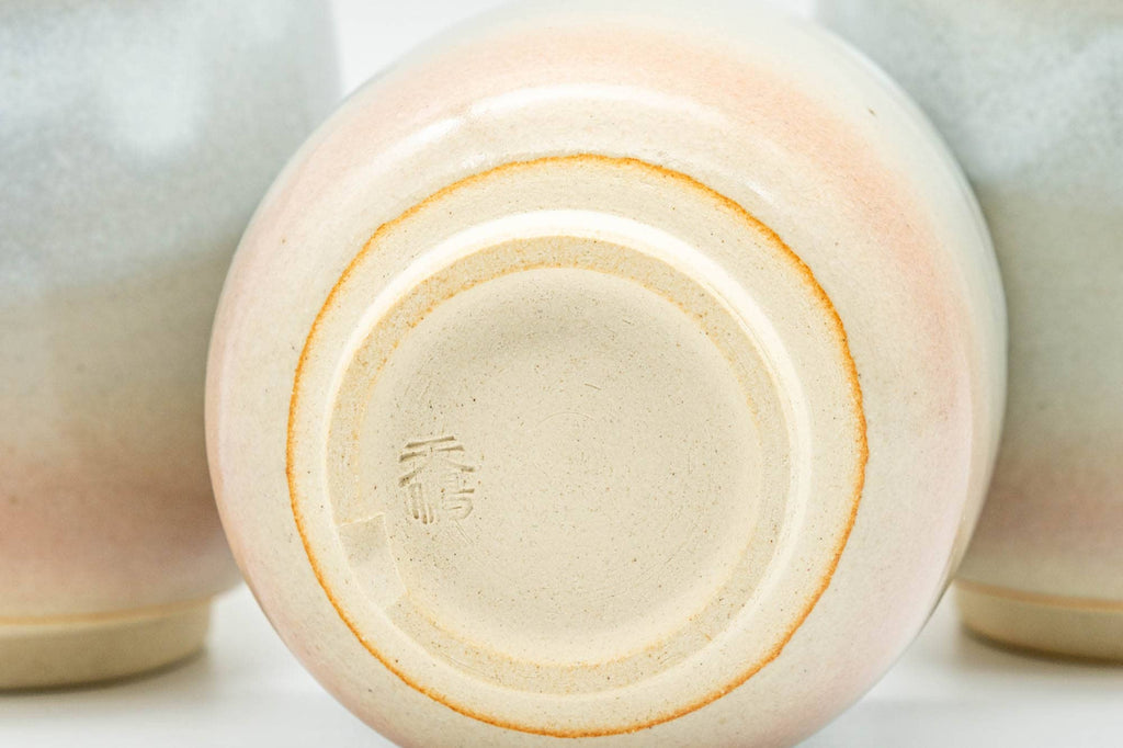 Japanese Teacups - Set of 4 天鵬山 Tsubaki Kiln 椿窯 Hagi-yaki Yunomi - 90ml