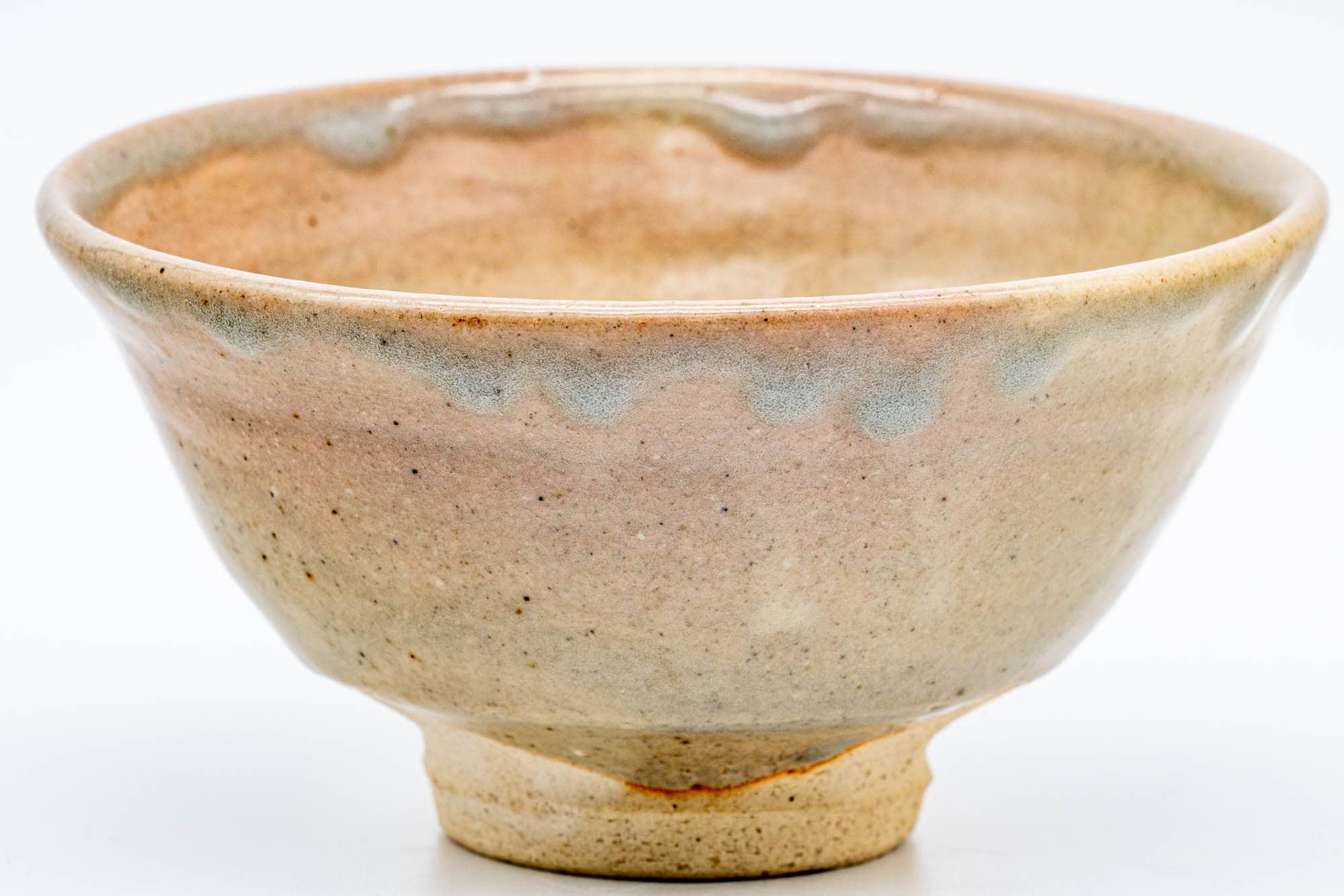 Japanese Matcha Bowl - Beige Pink Drip-Glazed Hagi-yaki Chawan - 400ml