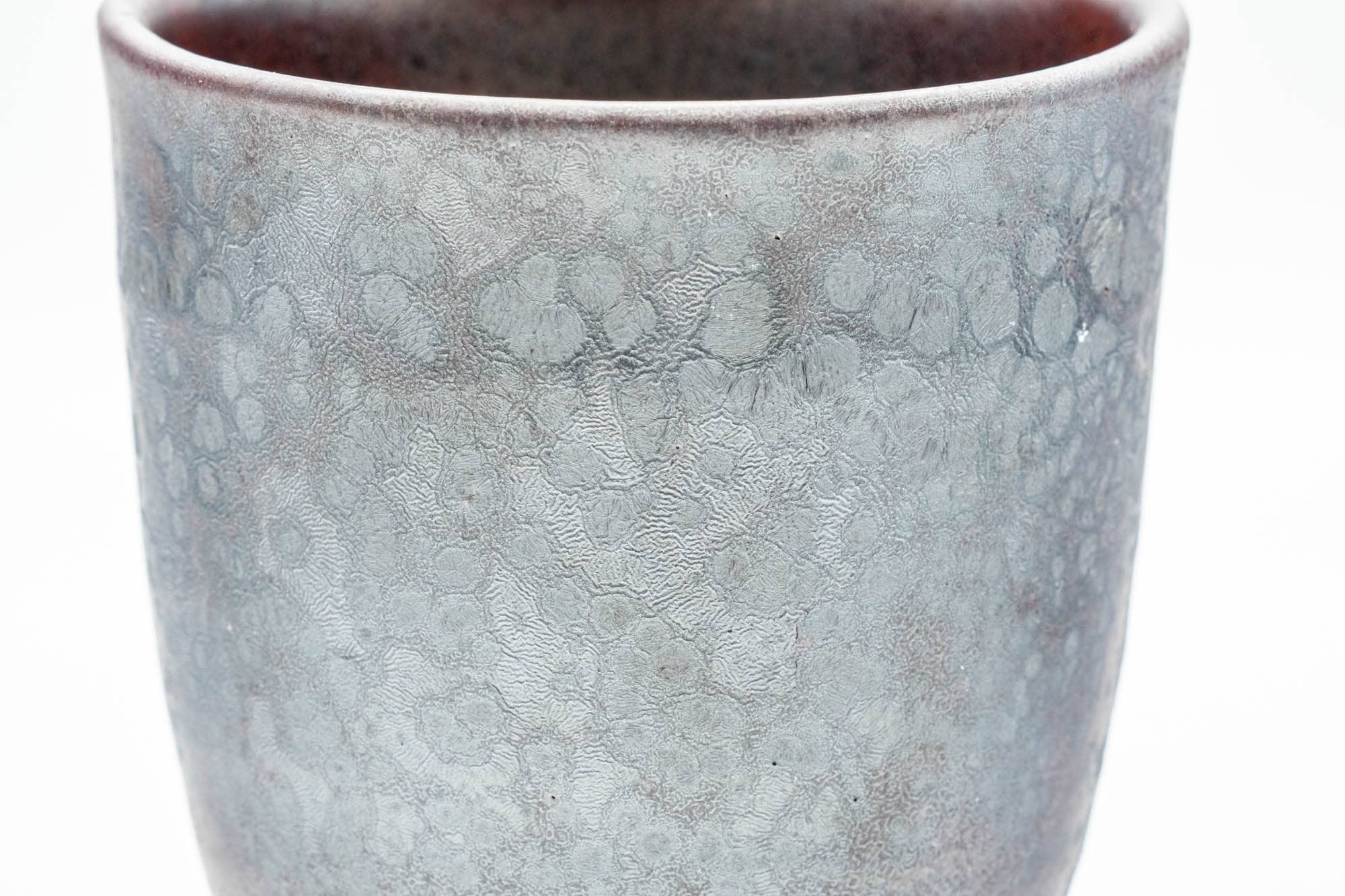 Japanese Teacups - Pair of Tenmoku Drip-Glazed Lidded Meoto Yunomi