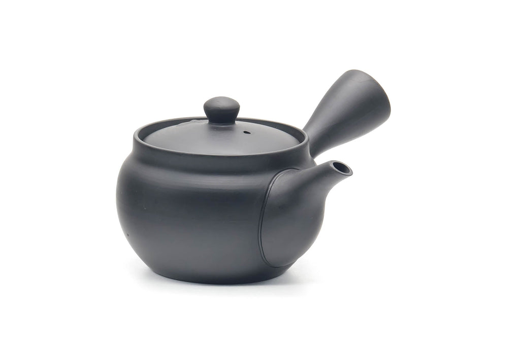 Japanese Kyusu - Black Kokudei Tokoname-yaki Mesh Teapot - 240ml