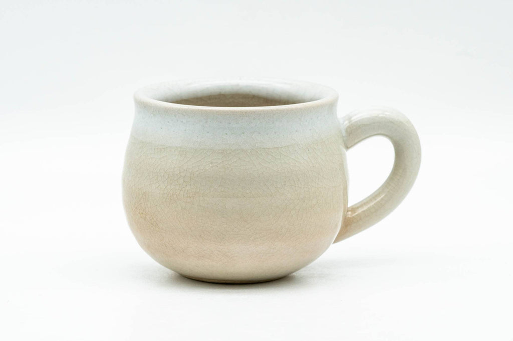 Japanese Teacup - Small Beige and White Hagi-yaki Ushirode Yunomi - 90ml