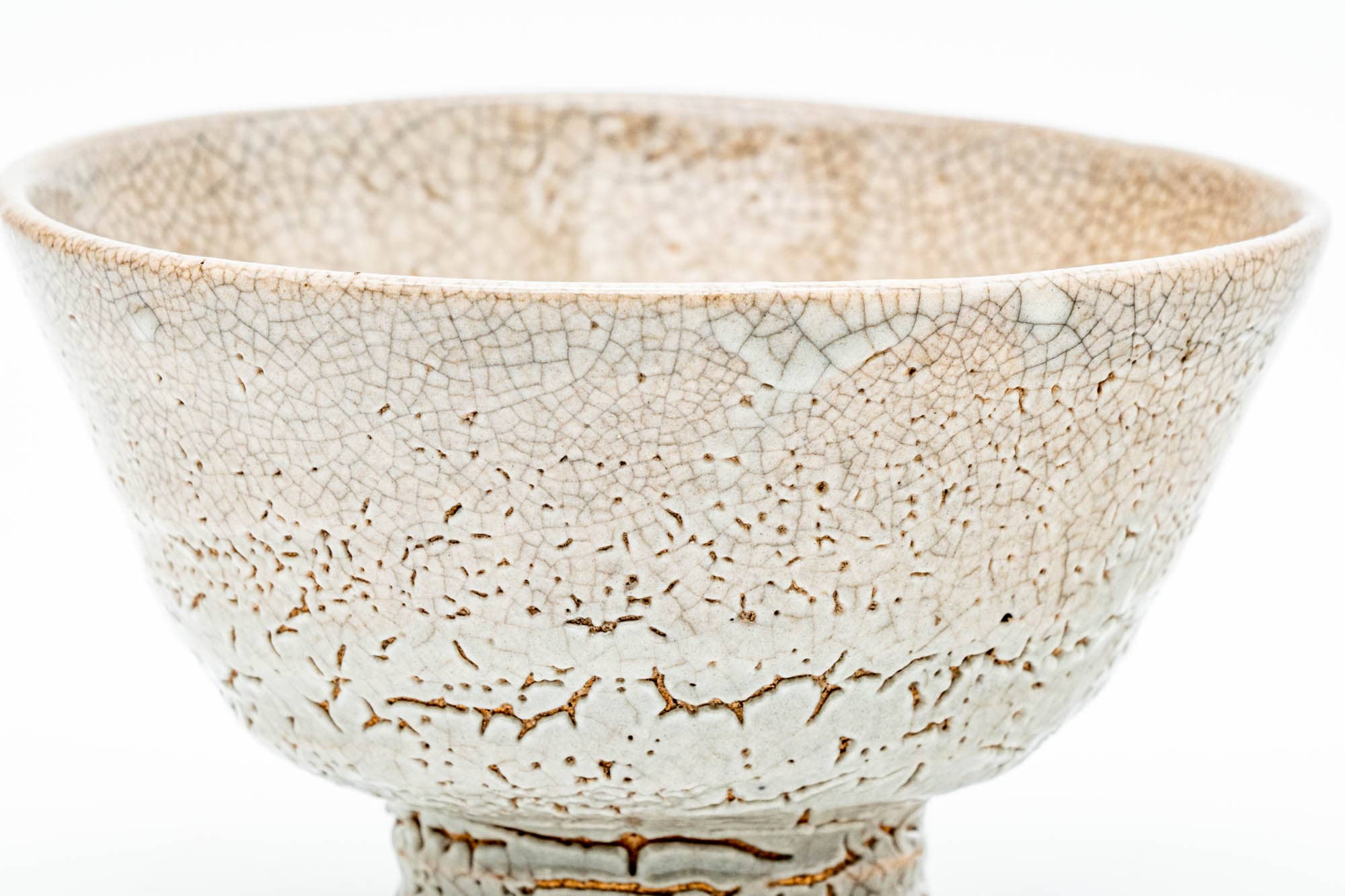 Japanese Matcha Bowl - 大井戸 Kairagi Shiro Glazed Ido-gata Chawan with Tomobako Wooden Box - 350ml