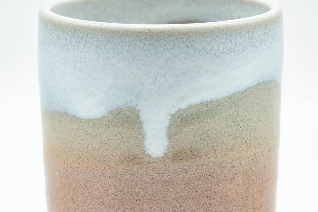 Japanese Teacup - Peach White Drip-Glazed Hagi-yaki Yunomi - 140ml