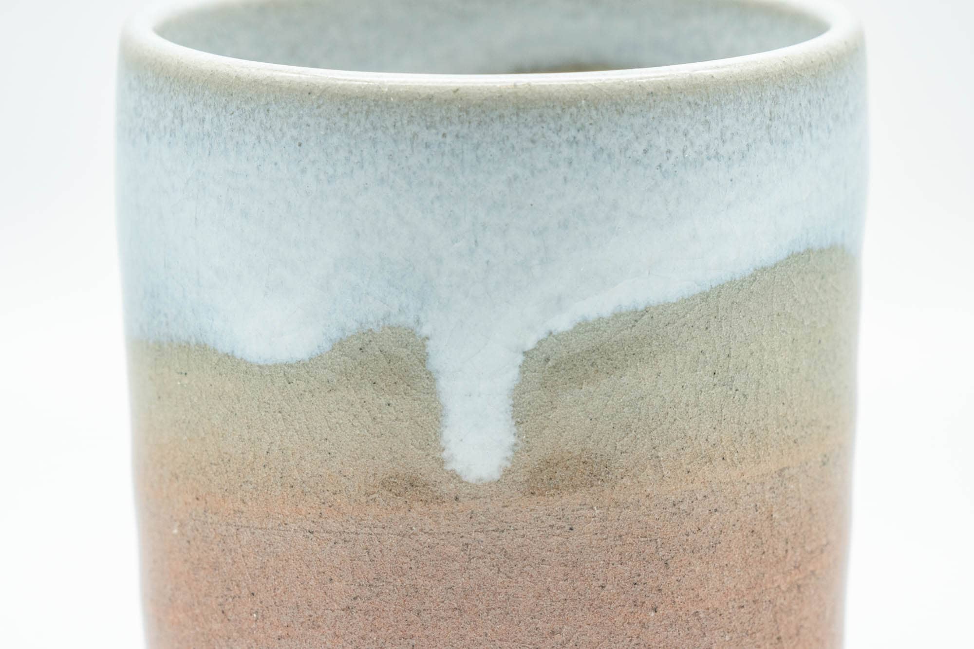 Japanese Teacup - Peach White Drip-Glazed Hagi-yaki Yunomi - 140ml