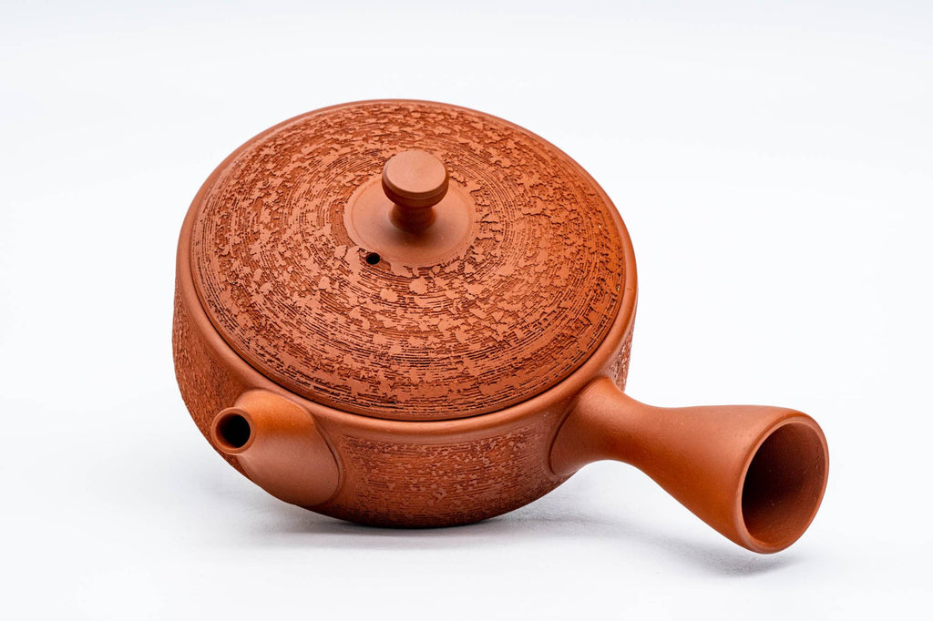 Flat Pine Bark Shudei Tokoname Teapot - 140ml