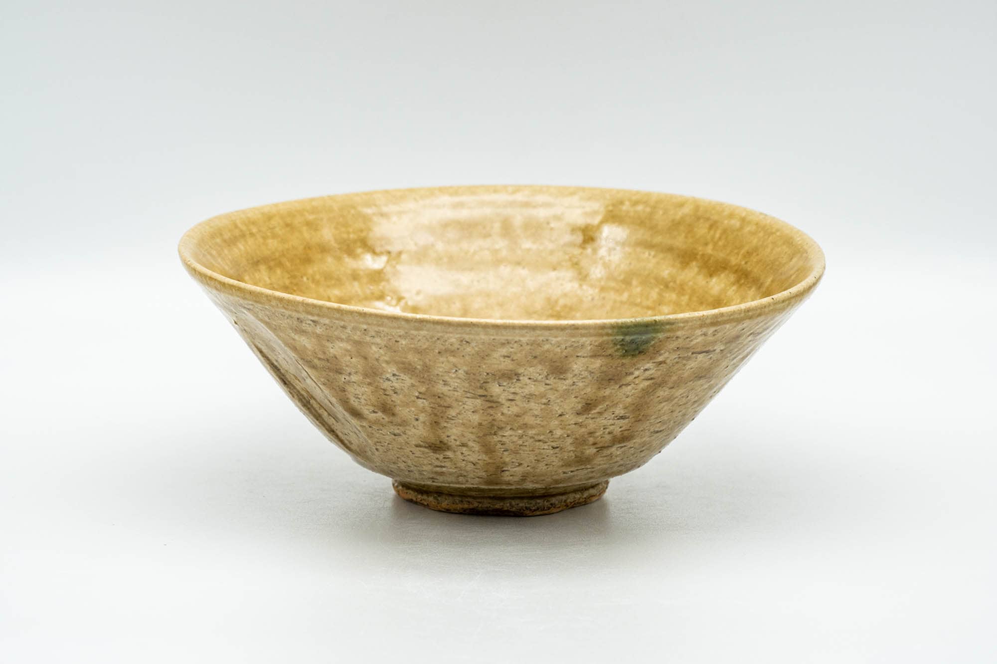 Japanese Matcha Bowl - Yellow Irabo Hira-gata Summer Chawan - 150ml