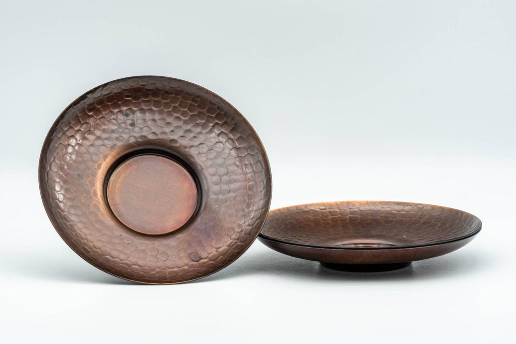 Japanese Chataku - Set of 3 Copper Scaled Tea Saucers