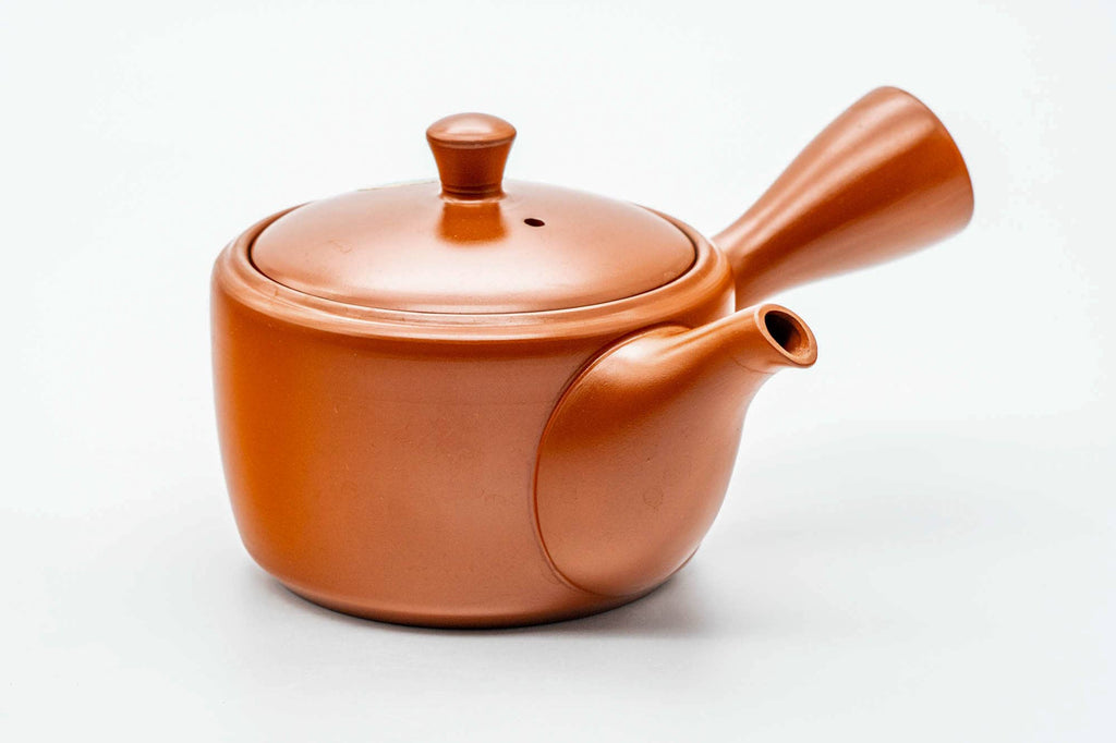 Japanese Kyusu - Classic Red Shudei Tokoname-yaki Mesh Teapot - 330ml