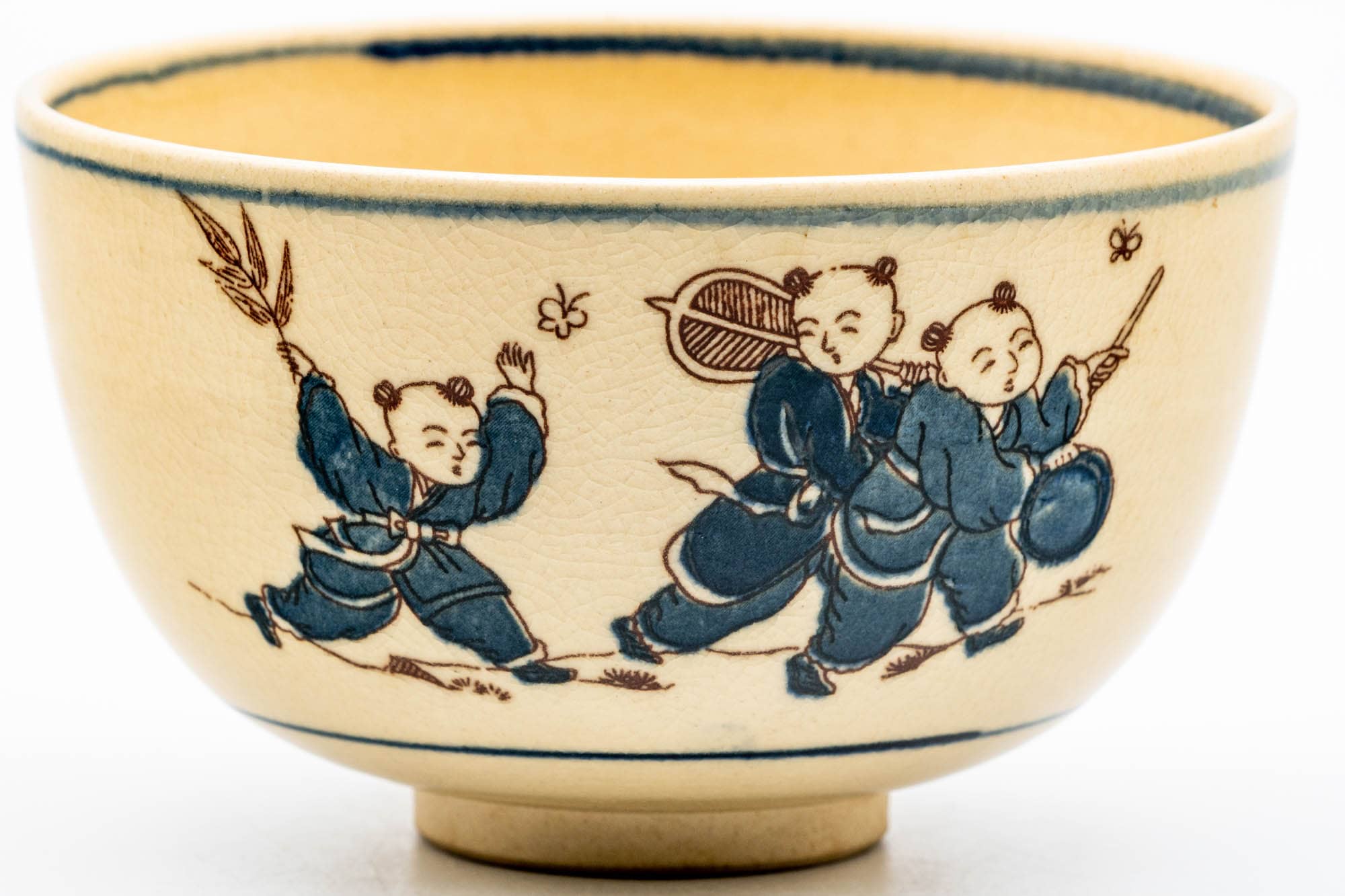 Japanese Matcha Bowl - Playful Children Kyo-yaki Chawan - 300ml