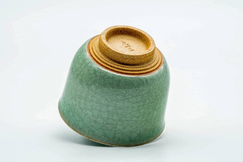 Japanese Teacup - Green Celadon Snowflake Glazed Yunomi - 130ml