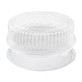 18" Clear Round Plastic Trays with Lids