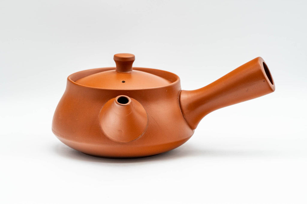 Japanese Tea Set - Long Grass Engraved Tokoname-yaki Debeso Kyusu Teapot with 5 Yunomi Teacups