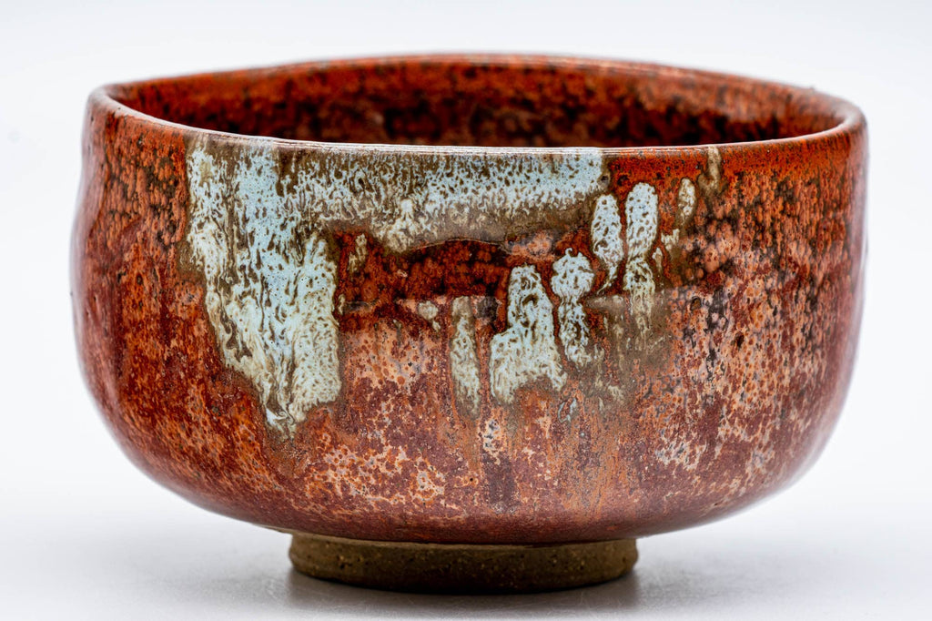 Japanese Matcha Bowl - Vibrant Red Oil Glazed Chawan - 250ml