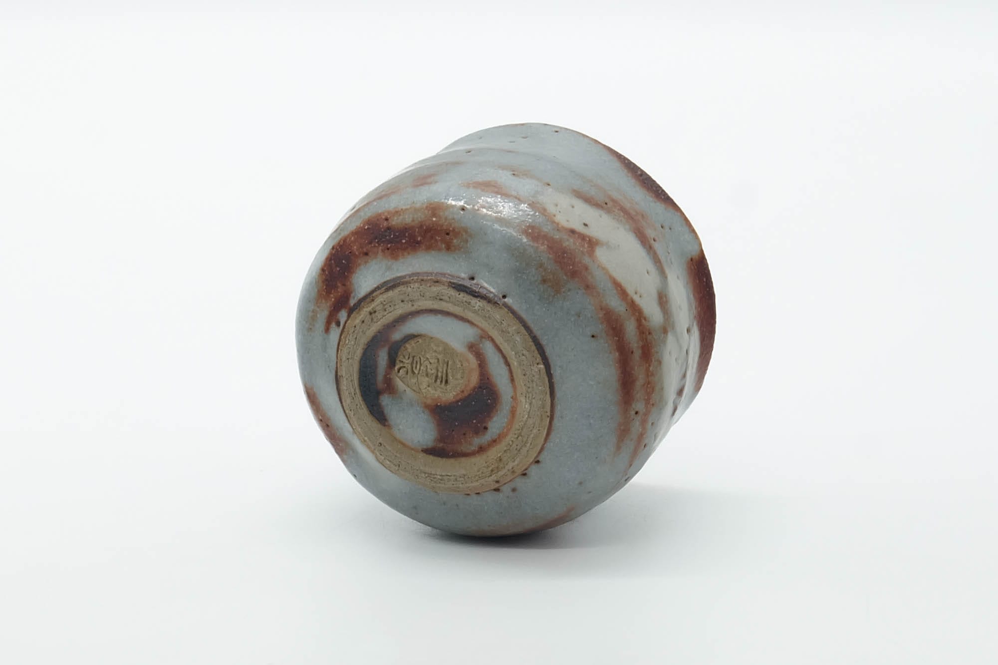 Japanese Teacup - Blue Orange Shino Glazed Yunomi - 75ml