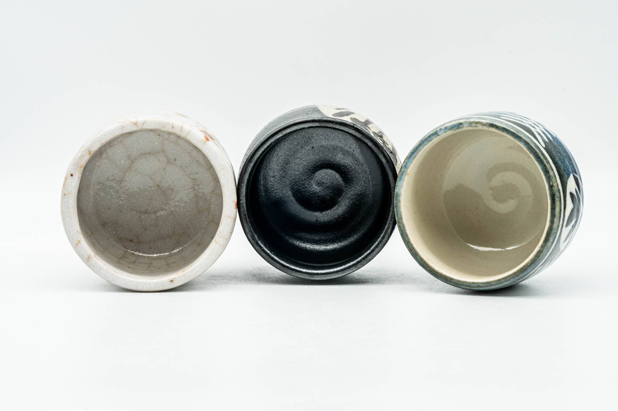 Japanese Teacups - Set of 3 Uniquely Handmade Yunomi - 75ml