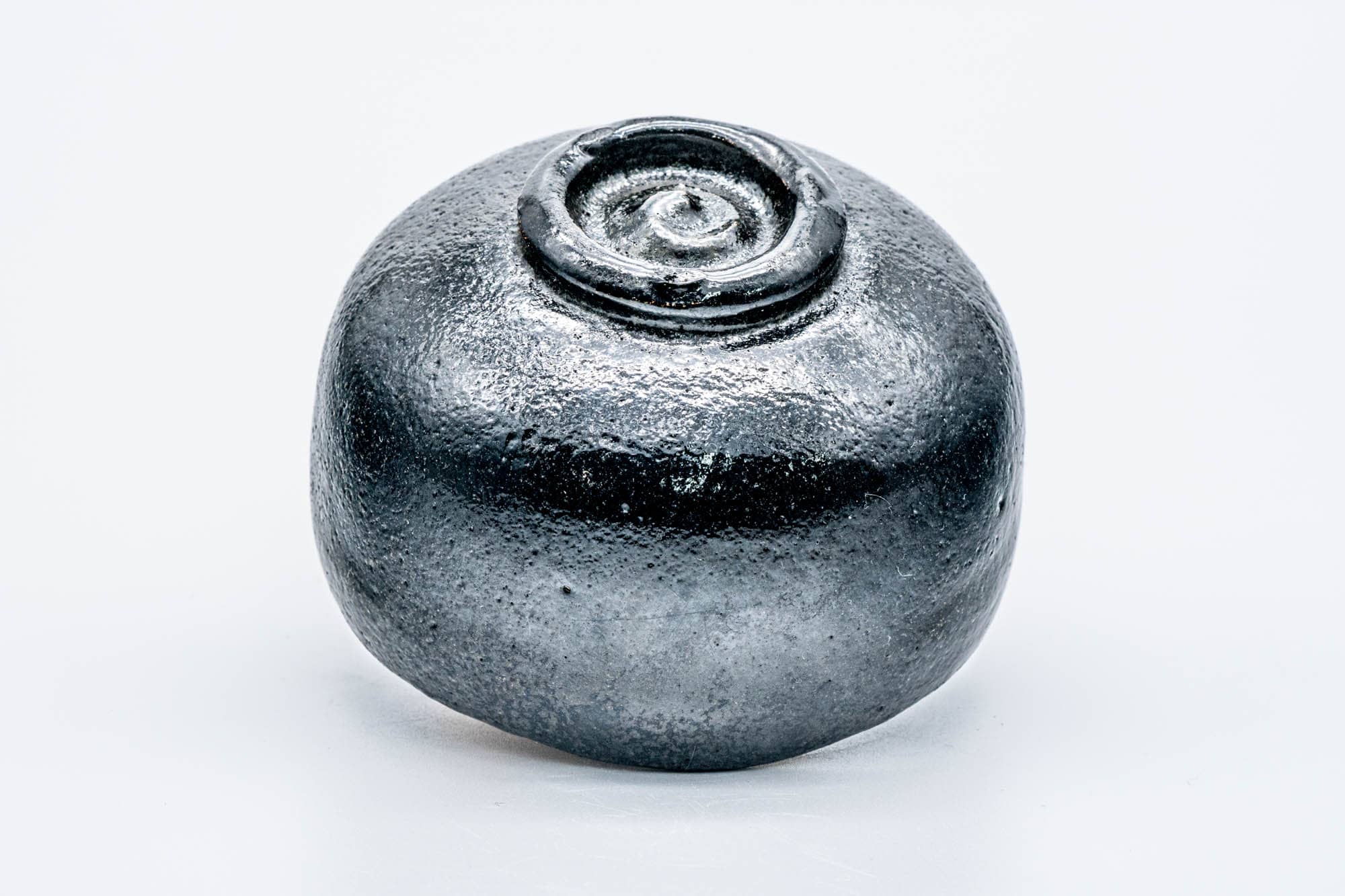 Japanese Matcha Bowl - Black Hand-Built Raku-yaki Chawan - 200ml