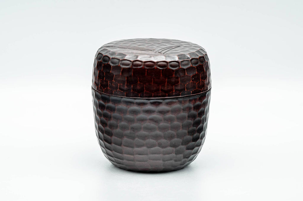 Japanese Chazutsu - Burgundy Long Grass Plastic Tea Canister - 250ml