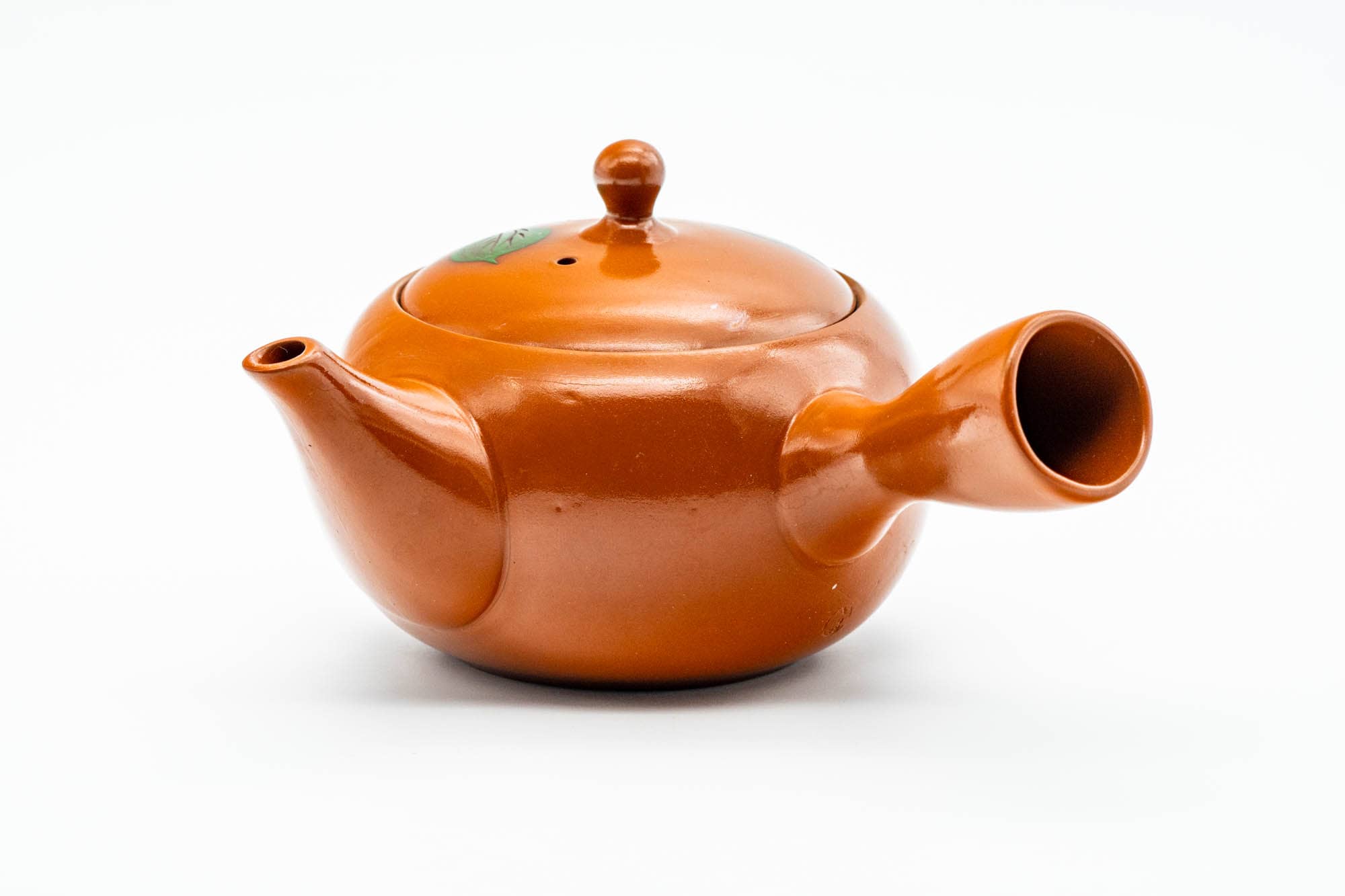 Japanese Kyusu - Floral Red Shudei Tokoname-yaki Mesh Basket Teapot - 280ml