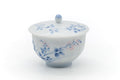 Japanese Teacup - Blue Floral Arita Porcelain Lidded Yunomi - 170ml
