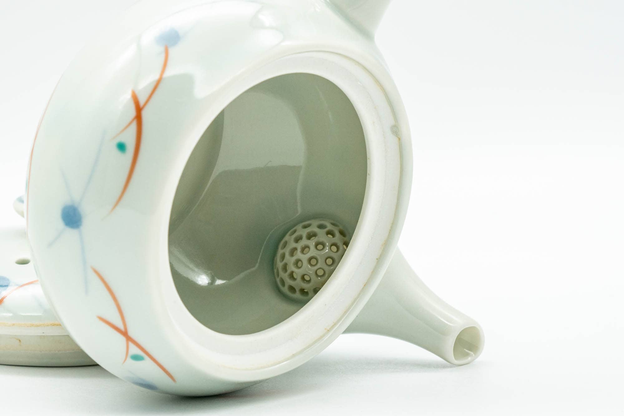 Japanese Kyusu - Geometric Polka-Dotted Arita-yaki Debeso Teapot - 130ml