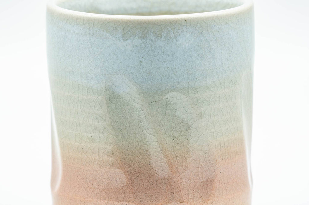 Japanese Teacup - Carved Beige Peach Glazed Hagi-yaki Yunomi - 200ml