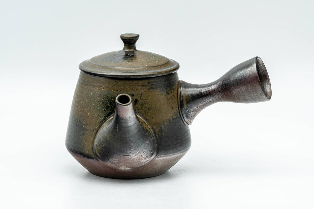 Japanese Kyusu - Fujii Ikkyuu 藤井一休 - Ash Glazed Yohen Banko-yaki Debeso Teapot - 200ml