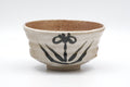 Japanese Matcha Bowl - Floral Beige White Glazed Chawan  - 300ml