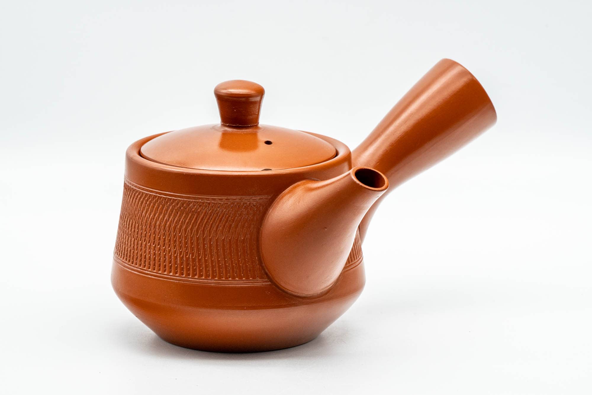 Japanese Kyusu - Red Shudei Tochiri Tokoname-yaki Mesh Teapot - 260ml