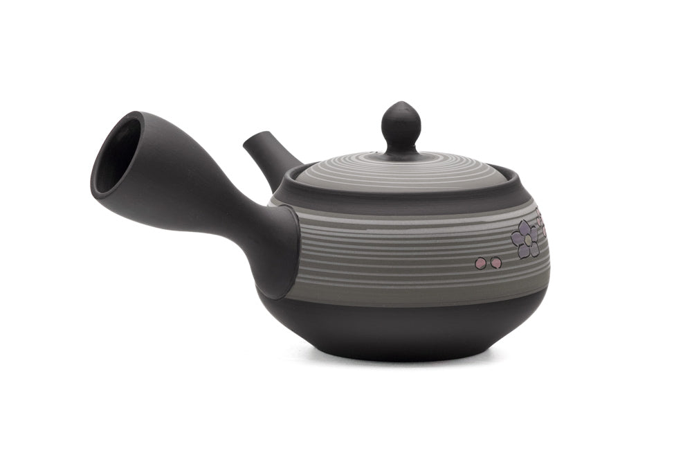 Grey Floral Tokoname Teapot - 320ml