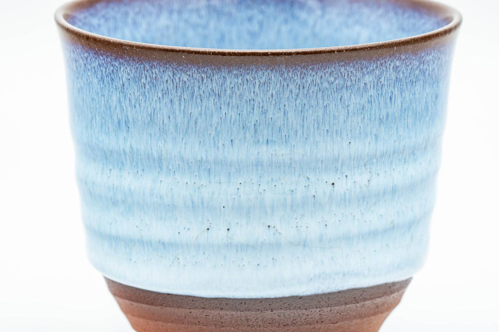 Japanese Teacups - Set of 3 Blue Hare's Fur Glazed Yunomi - 150ml
