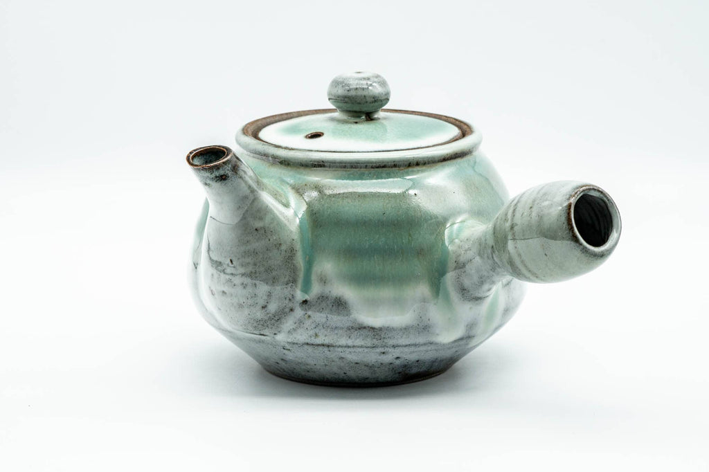Japanese Kyusu - Green White Drip-Glazed Agano-yaki Do-ake Filter - 420ml