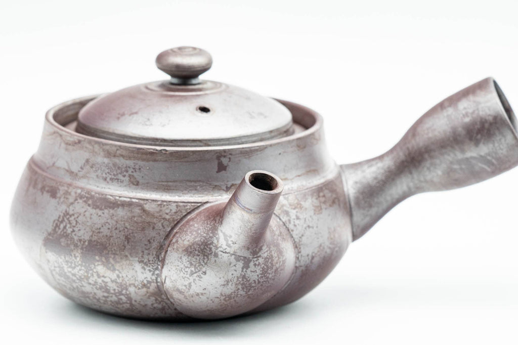 Japanese Kyusu - Collared Purple Banko-yaki Mesh Teapot - 240ml