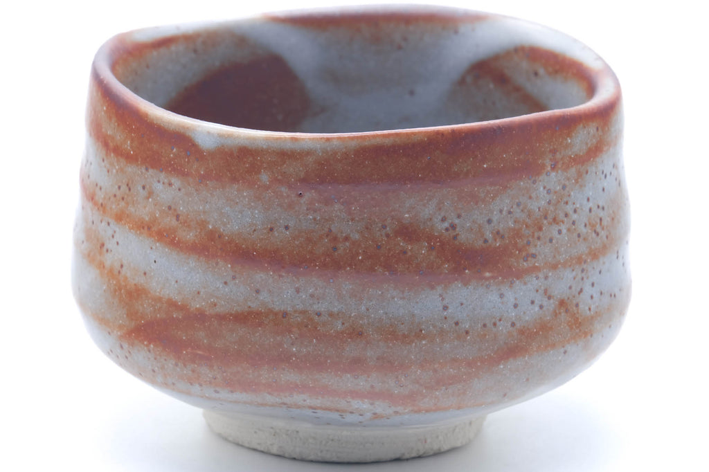 Japanese Matcha Bowl - Blue Orange Shino Glazed Mino-yaki Chawan - 500ml