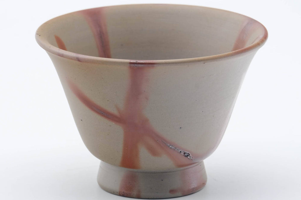 Japanese Teacup - Orange Hidasuki Rice Straw Bizen-yaki Yunomi - 160ml
