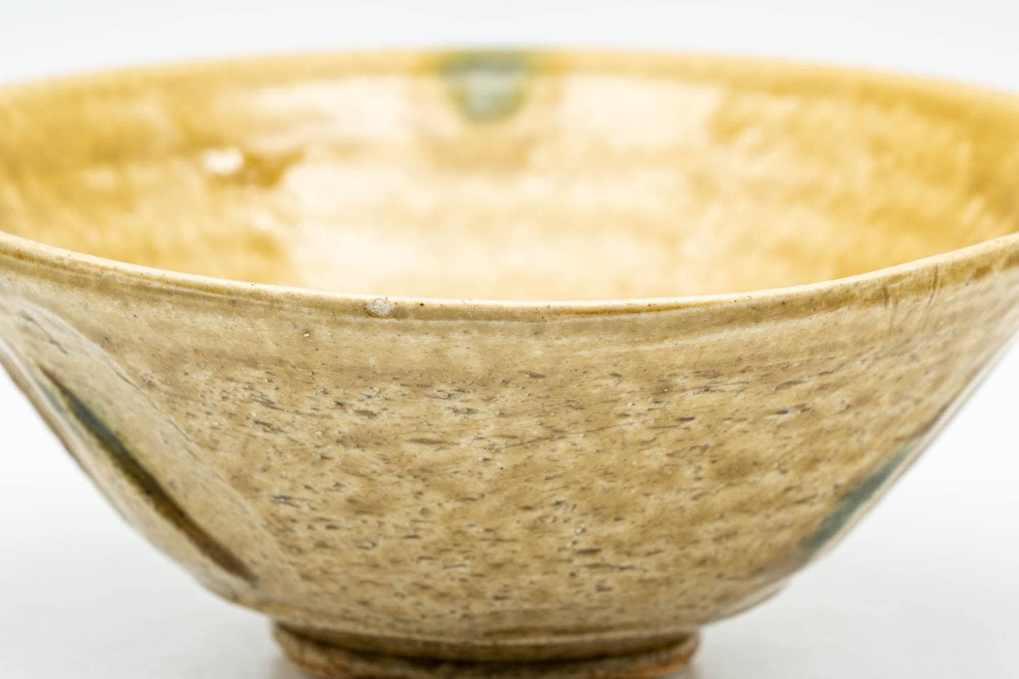 Japanese Matcha Bowl - Yellow Irabo Hira-gata Summer Chawan - 150ml