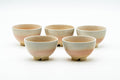 Japanese Teacups - Set of 5 Beige Pink Hagi-yaki Yunomi - 85ml