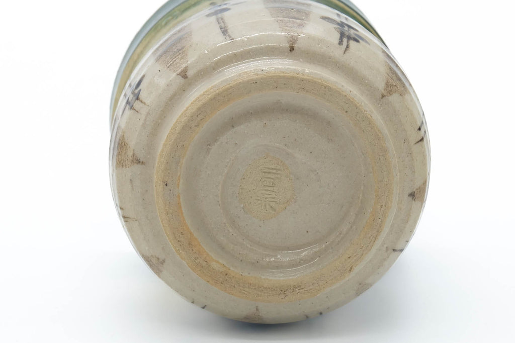 Japanese Teacups - Pair of Floral Oribe-yaki Meoto Yunomi - 150ml